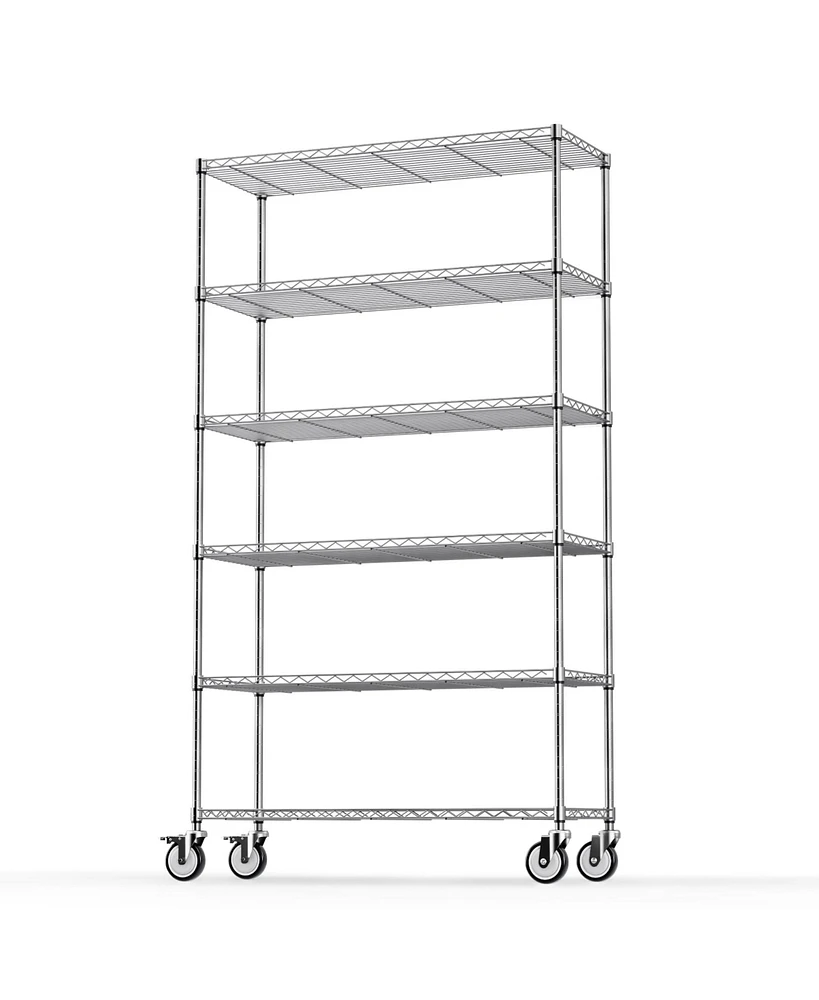 Streamdale Furniture 6 Tier Shelf Wire Shelving Unit Fence Shelf