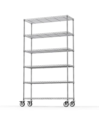 Simplie Fun 6 Tier Shelf Wire Shelving Unit Fence Shelf