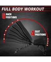 Foldable Sit-Up Bench with 6 Back and 4 Seat Positions