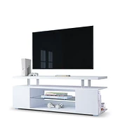 Simplie Fun Modern Color Contrast Tv Stand with Ample Storage and Easy Assembly