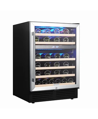 Streamdale Furniture 46-Bottle Dual-Zone Thermostatic Wine Cooler with Fan Cooling