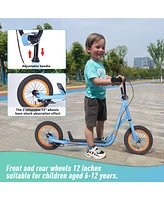 Streamdale Furniture Kids Kick Scooter with Adjustable Handlebar, 12" Inflatable Wheels