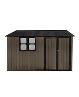 Streamdale Furniture 10FTx8FT Metal Garden Shed with Window