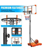 Simplie Fun Durable Basketball System with Adjustable Hoop for Indoor/Outdoor Play