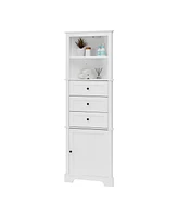 Streamdale Furniture White Triangle Cabinet with Drawers & Shelves