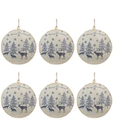 Slickblue Set of 6 Animal and Tree Disc Ornaments for Festive Holiday Decor