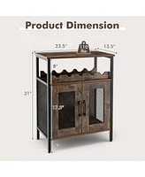 Sugift Industrial Sideboard Buffet Cabinet with Removable Wine Rack