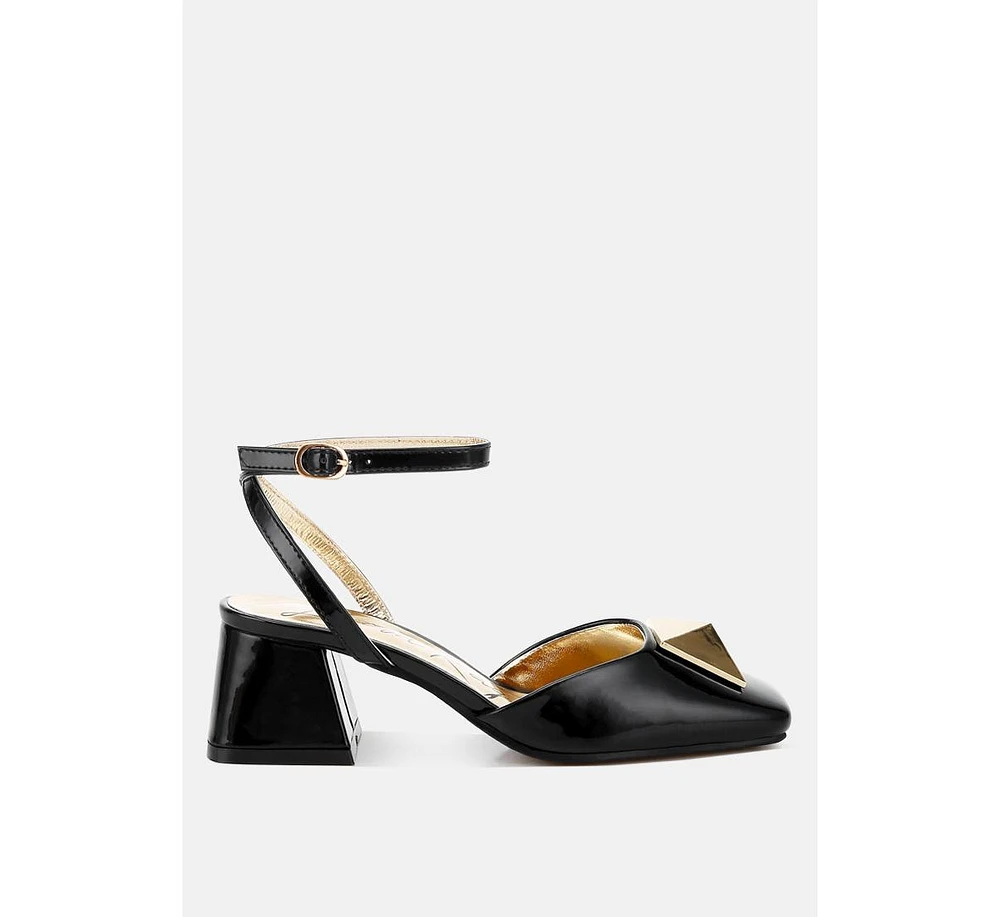 London Rag Griselda Brooch Detail Ankle Strap Sandals