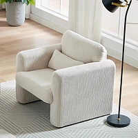 Cozy Modern Corduroy Lounge Chair with Pillow