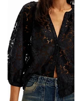 Desigual Women's Floral lace blouse