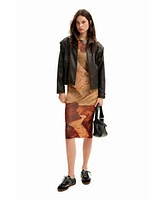 Desigual Women's Leather-effect detachable sleeve jacket