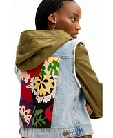 Desigual Women's 2-in-1 embroidered hybrid parka