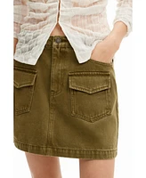 Desigual Women's Denim pockets mini skirt