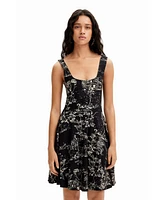 Desigual Women's Strappy skater dress