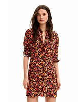 Desigual Women's Short floral shirt dress