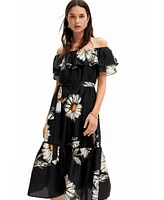 Desigual Women's Daisy ruffle midi dress