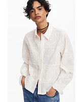 Desigual Women's Plain shirt with embroidery