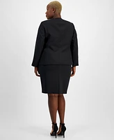 Le Suit Plus Cascade Ruffle Skirt