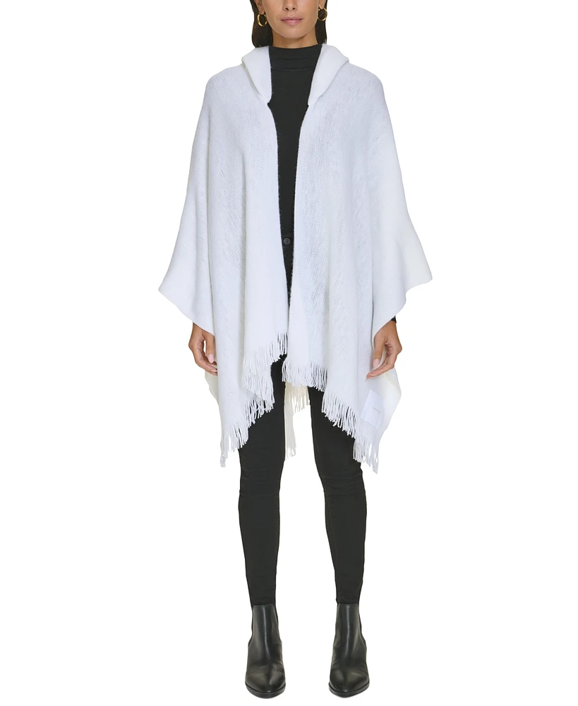 Calvin Klein Women's Hooded Fringe-Trim Shawl