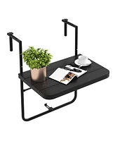 Sugift Folding Hanging Table with 3-Level Adjustable Height for Patio Balcony