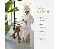 Cariloha Hand Towel | White | 16"x24" | Turkish Cotton & Viscose Material Blend | Extra Smooth, Odor Resistant and Highly Absorbent