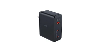 Aukey Pa-B7O Omnia Ii Mix 140W 3-Port Pd Wall Charger with GaN Power Tech Black
