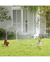 PawHut 3 Piece Dog Agility Training Equipment Set with 3 Hurdles, White