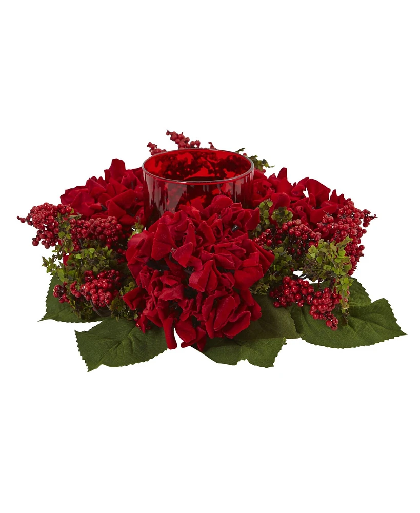 Slickblue Hydrangea & Berry Candelabrum - Festive Winter Table Decor