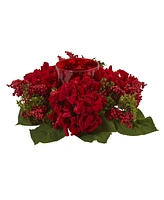 Slickblue Hydrangea & Berry Candelabrum - Festive Winter Table Decor