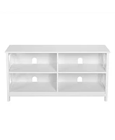 Gymax Tv Stand Entertainment Media Center for Tv's up to 55'' w/ Storage Shelves White