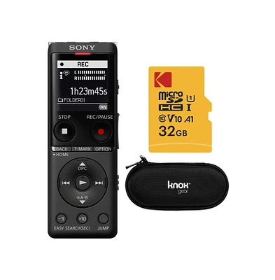 Sony Slim Design Digital Voice Recorder (Black) with Accessory Bundle