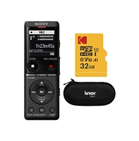 Sony Slim Design Digital Voice Recorder (Black) with Accessory Bundle