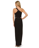 Adrianna by Papell Women's Asymmetric Sequin Trim Sleeveless Gown