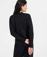 I.n.c. International Concepts Women's Braid-Trim Notch-Collar Sweater Blazer, Created for Macy's