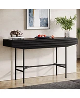 Tribesigns 55 Inches Console Table for Entryway, Narrow Sofa Table Behind The Couch for Living Room, Black Hallway Foyer Table for Entryway Entrance