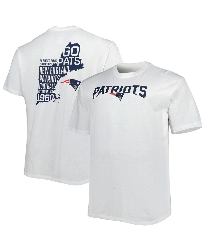 Fanatics Men's White New England Patriots Big Tall Hometown Collection Hot Shot T-Shirt