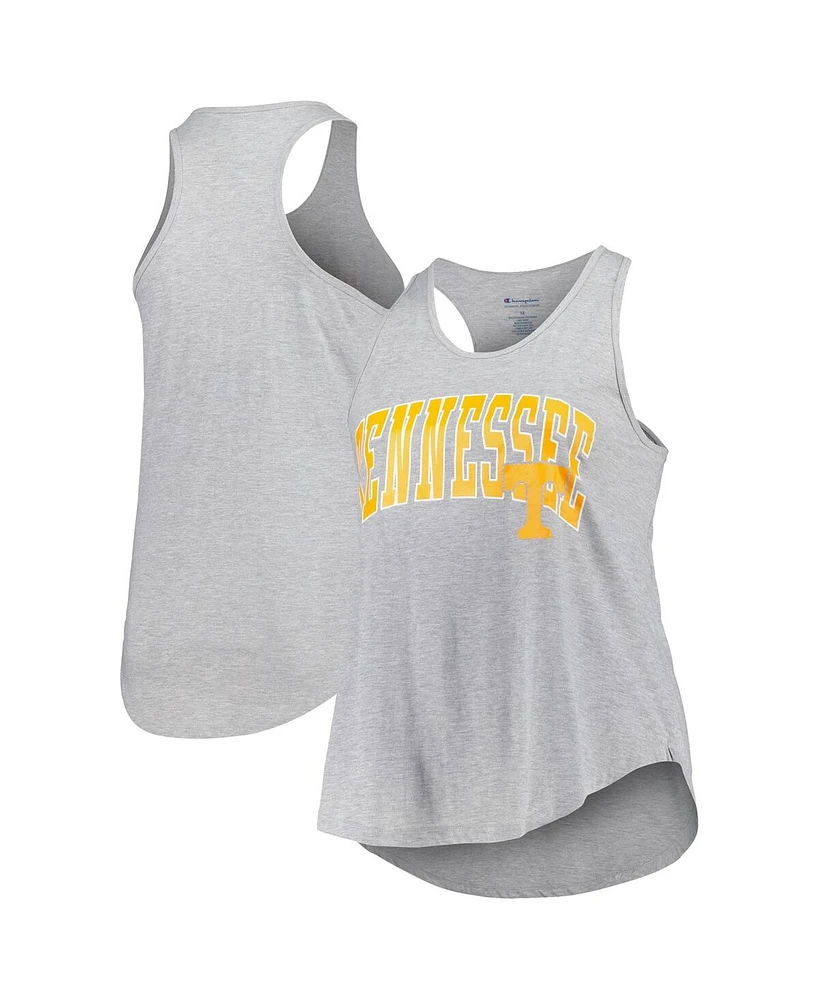 Profile Women's Heather Gray Tennessee Volunteers Arch Logo Racerback Scoop Neck Tank Top