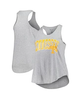 Profile Women's Heather Gray Tennessee Volunteers Arch Logo Racerback Scoop Neck Tank Top