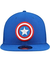 New Era Men's Blue Captain America 9FIFTY Snapback Trucker Hat