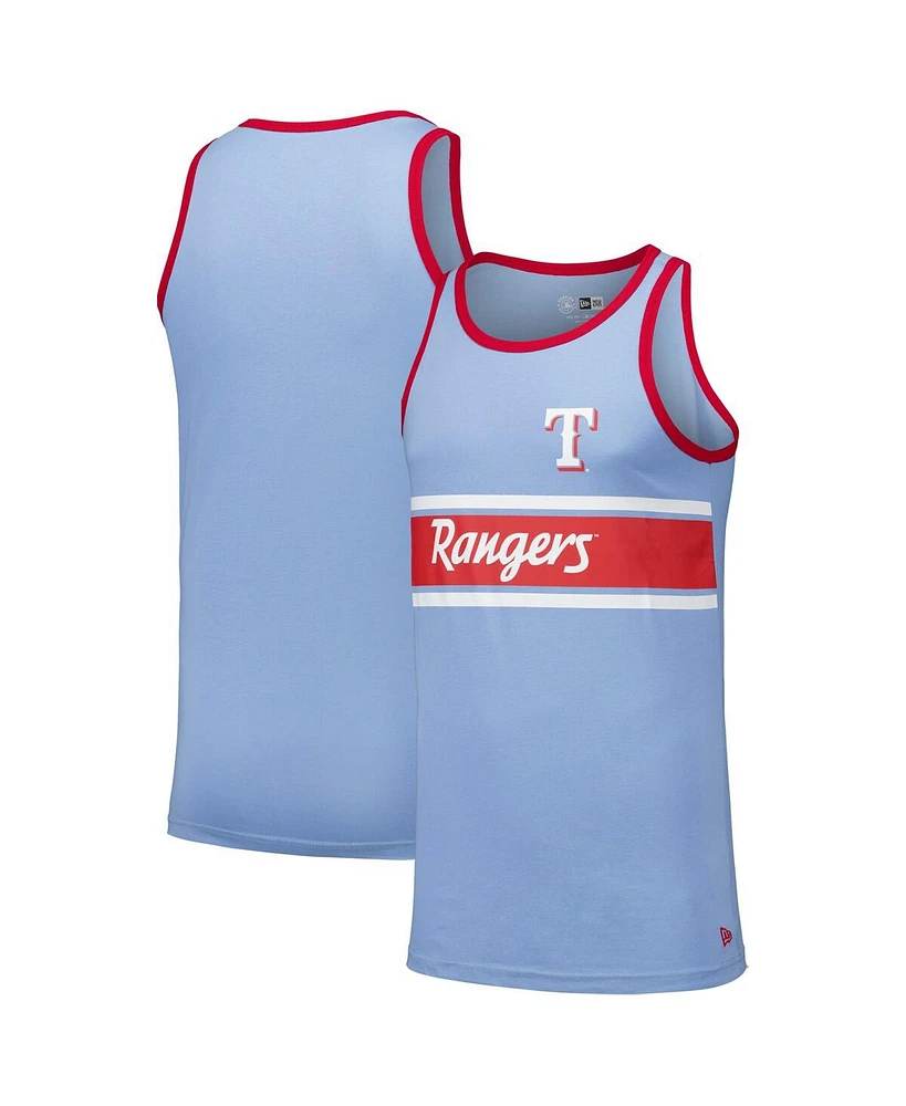 New Era Men's Light Blue Texas Rangers Jersey Ringer Tank Top