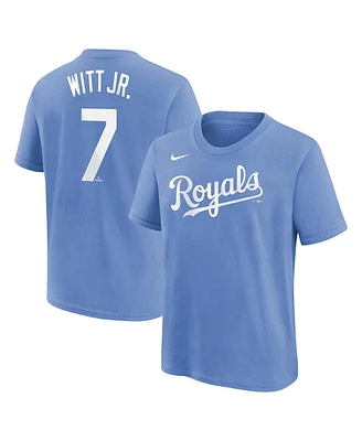 Nike Big Boys and Girls Bobby Witt Jr. Light Blue Kansas City Royals Home Player Name Number T-Shirt