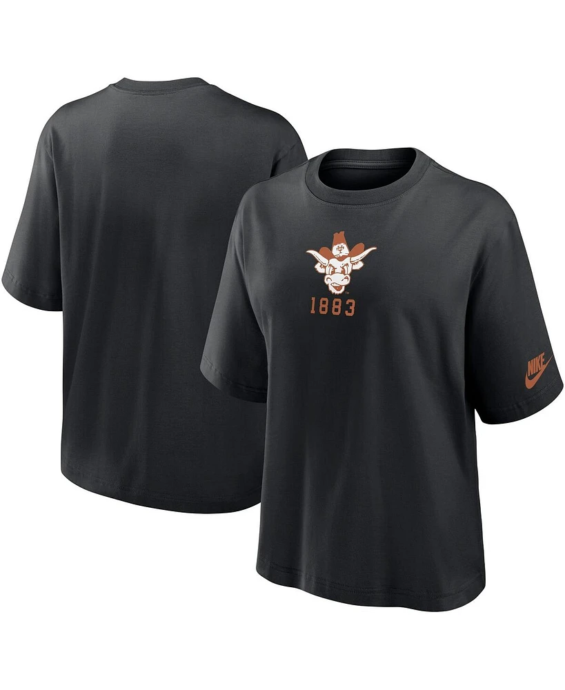 Nike Women's Black Texas Longhorns Boxy Legacy Established T-Shirt