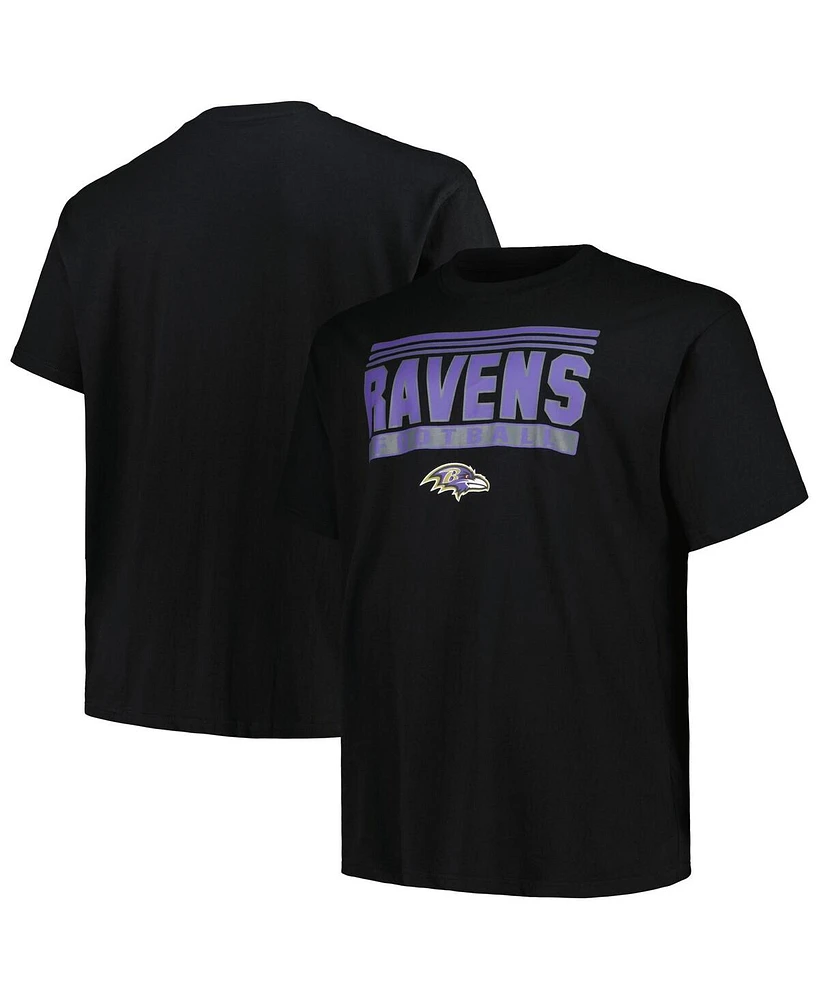 Fanatics Men's Black Baltimore Ravens Big Tall Pop T-Shirt