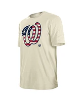 New Era Men's Cream Washington Nationals 4th of July Flag Fill T-Shirt