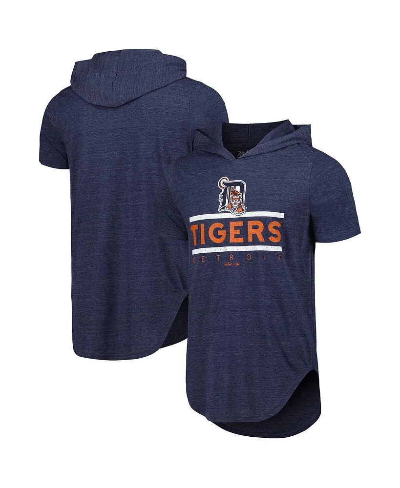 Majestic Men's Navy Detroit Tigers Tri-Blend Hoodie T-Shirt