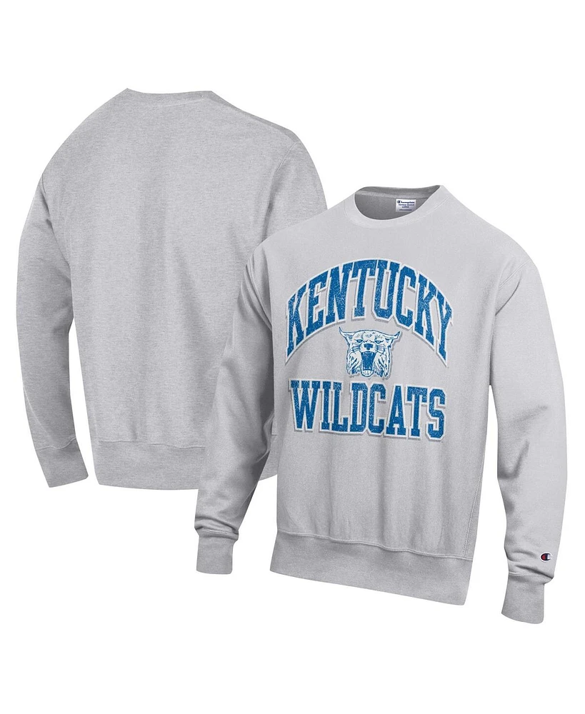 Champion Men's Heather Gray Kentucky Wildcats Vault Late Night Reverse Weave Pullover Sweatshirt