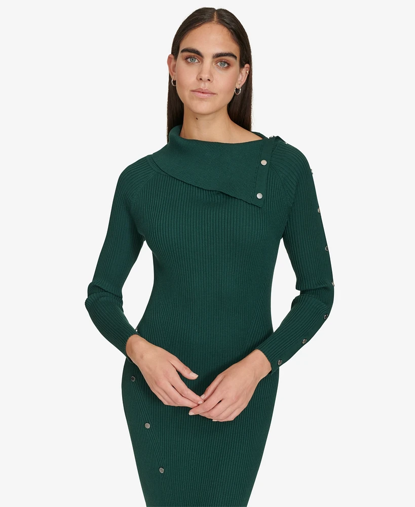 Calvin Klein Women's Rib-Knit Long-Sleeve Sweater Dress