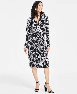 I.n.c. International Concepts Women's Printed Front-Twist Dress, Exclusively at Macy's