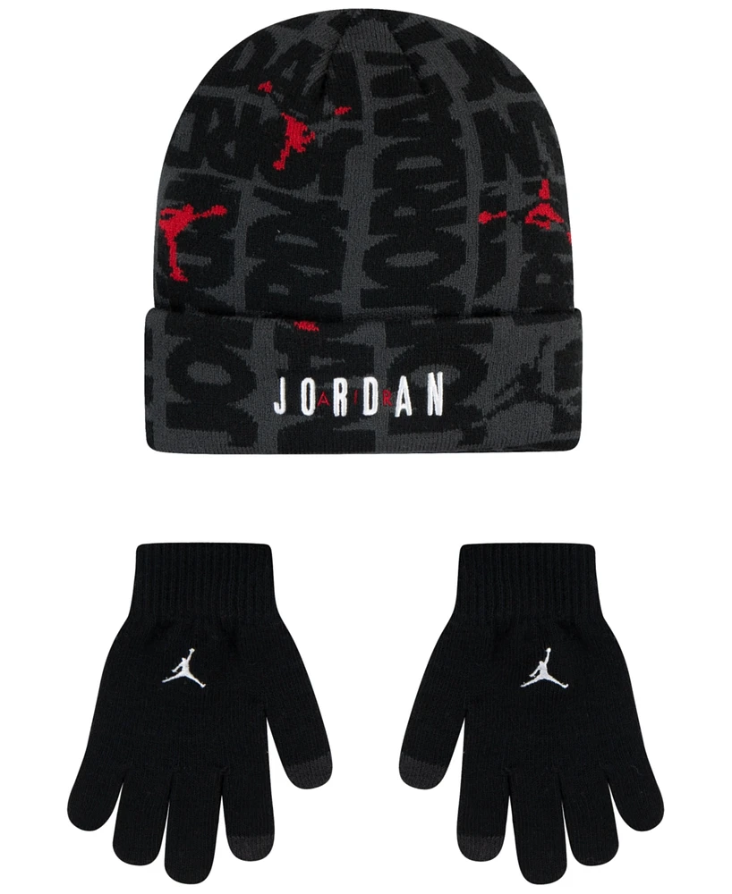 Jordan Big Kids 2fer Beanie Set