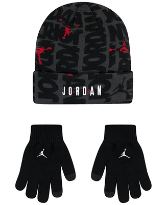 Jordan Big Kids 2fer Beanie Set